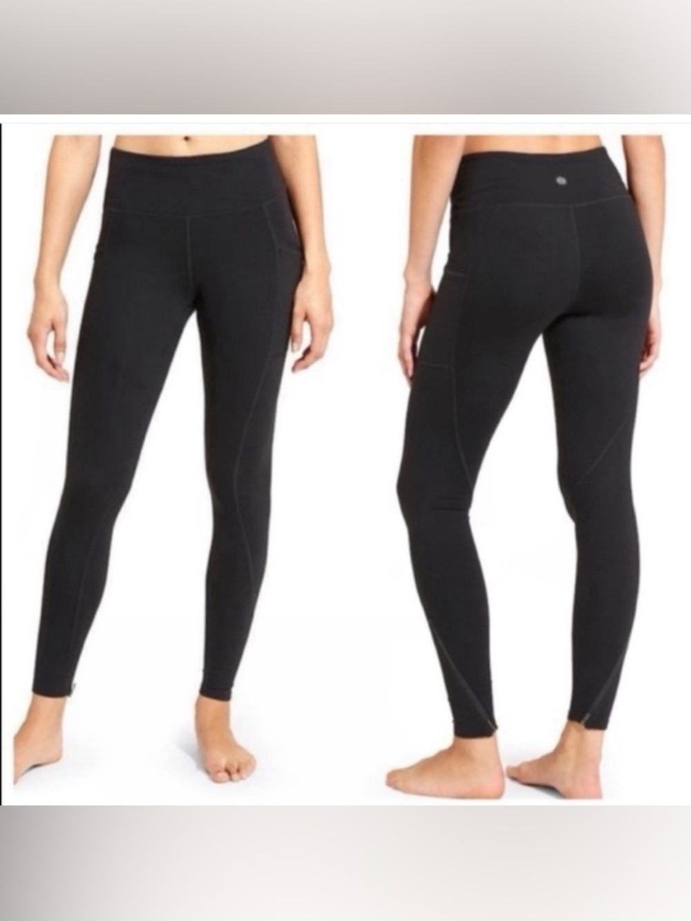 Athleta leggings with ankle zip and pockets